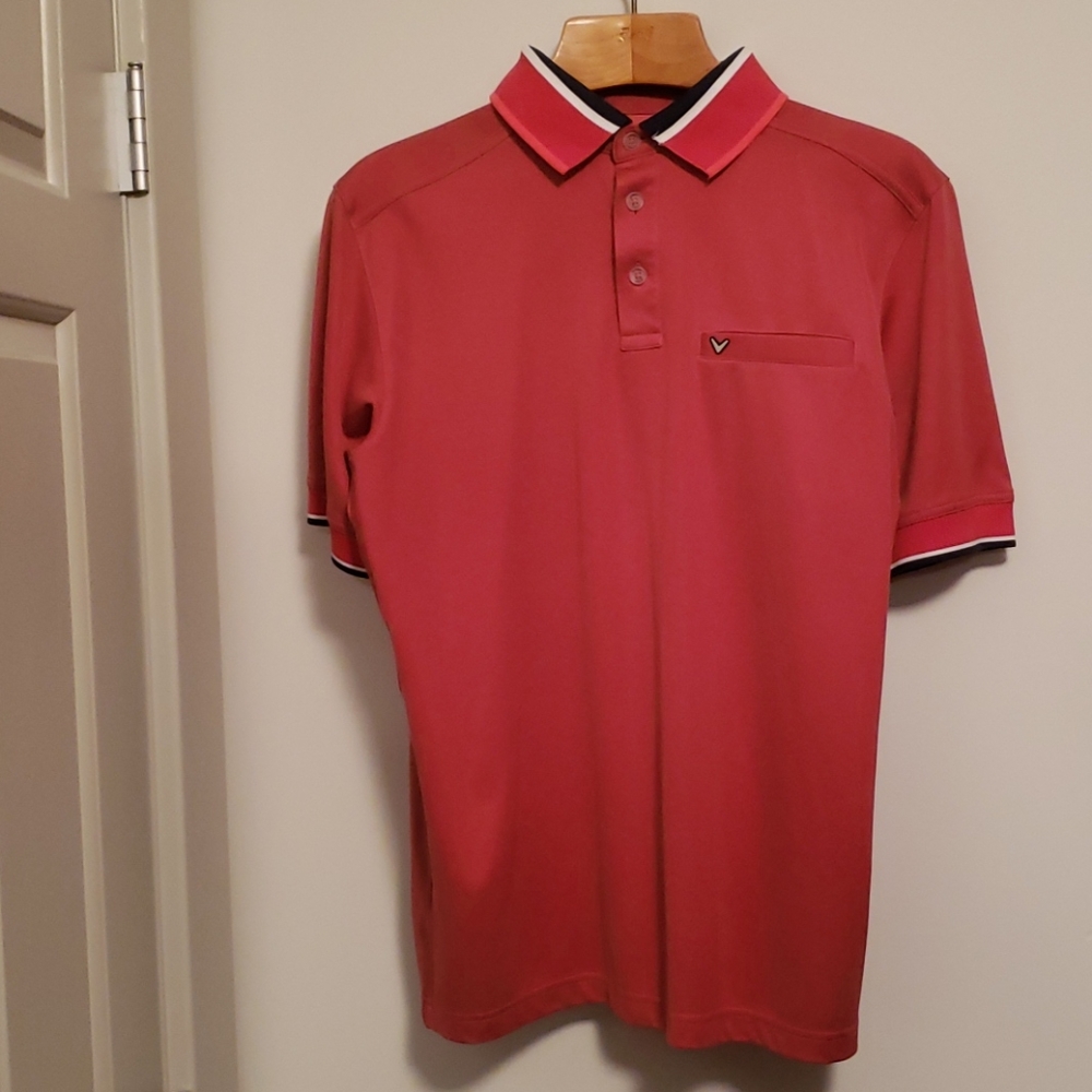 Callaway Golf Mens Red Polo/Golf Shirt